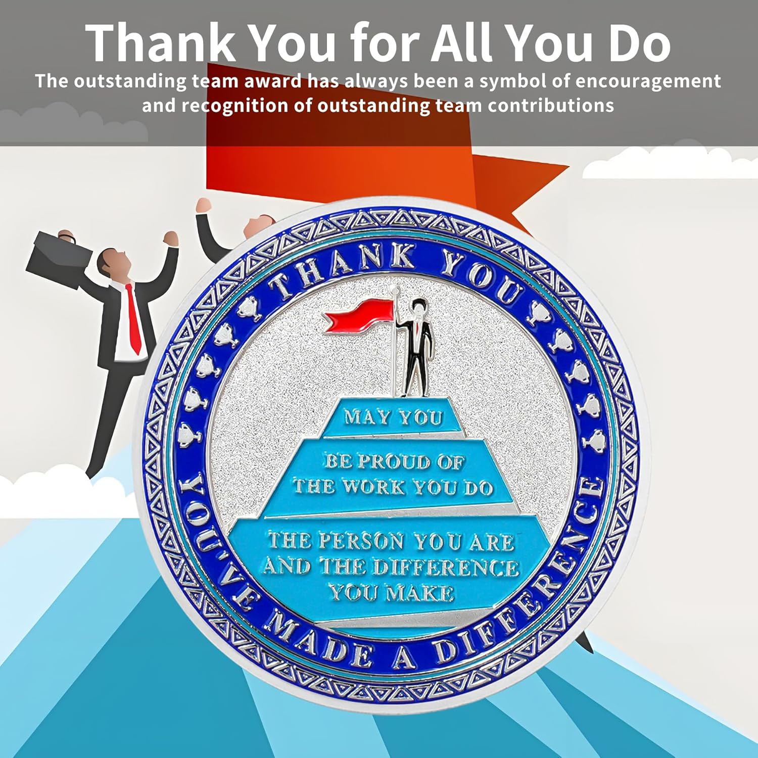 5 Pack Teamwork Recognition Coins – Best Team Player Award Challenge Coins for Employee Appreciation, Motivational Thank You Tokens for Team Achievement, Office Corporate Gifts for Team Building