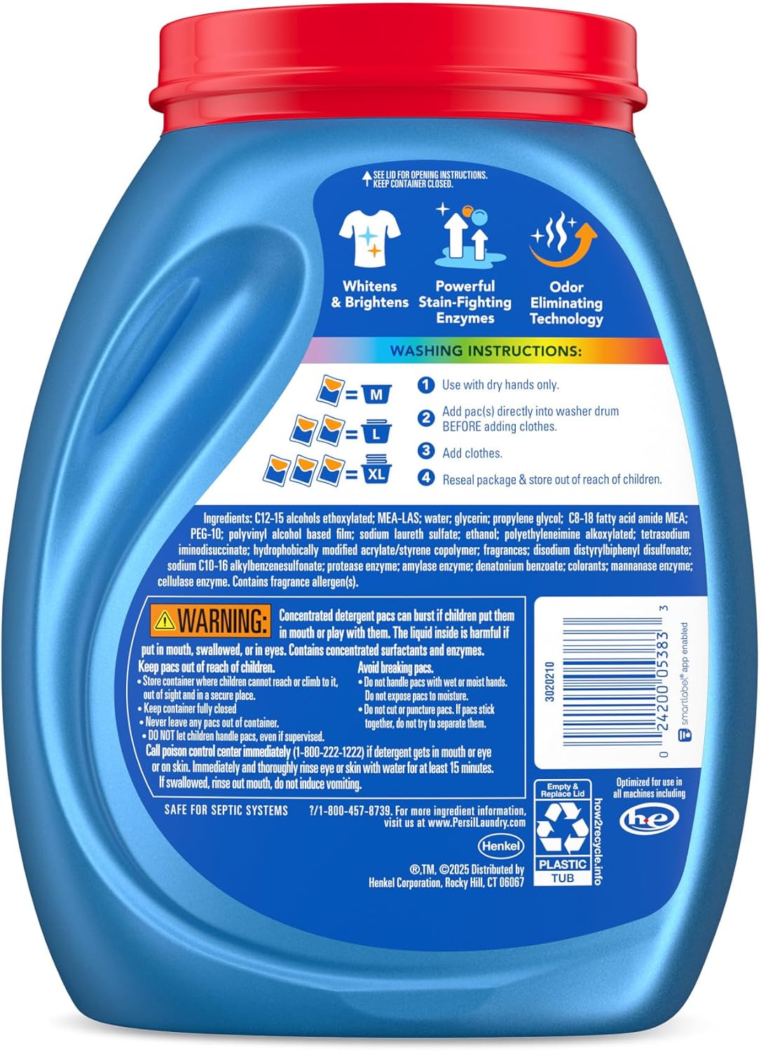 Persil Ultra Pacs Advanced Clean Oxi+Odor Power Laundry Detergent,80 Count (Pack of 2)