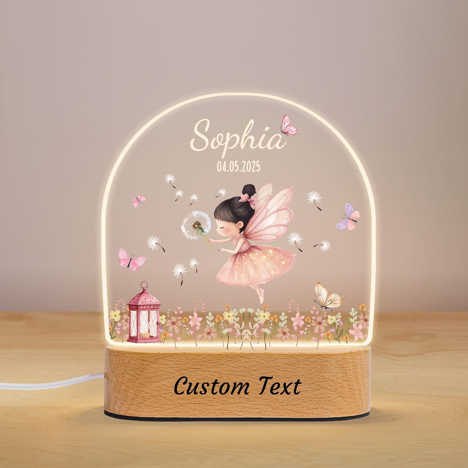 Personalized Name LED Night Light for Kids Toddler, Custom Baby Gifts, Baby Shower Newborn Birthday Fairy Gifts, Playroom Nursery Desk Decor Sign