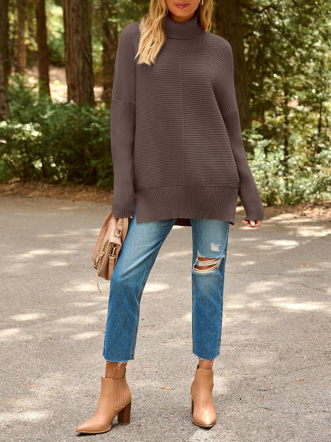 EFAN Women's Turtleneck Oversized Sweaters Long Pullover Winter Clothing 2025 Trendy Fashion Knit Tunic Fall Outfits - Image 6