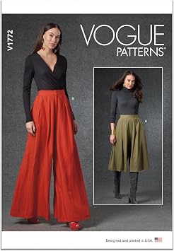 مجموعة أنماط خياطة السراويل من Vogue Misses، رمز التصميم M8234، المقاسات SML-XL-XXL، متعدد الألوان