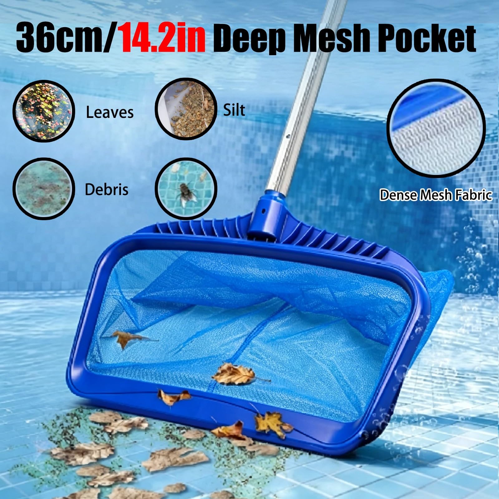 LZMZMQ Kit Limpieza Piscina Kit De Red para Equipo De Limpieza De Piscinas, Set De Limpieza De Piscinas con Palo Largo, Accesorios para Piscinas(7.7m/303.2in)