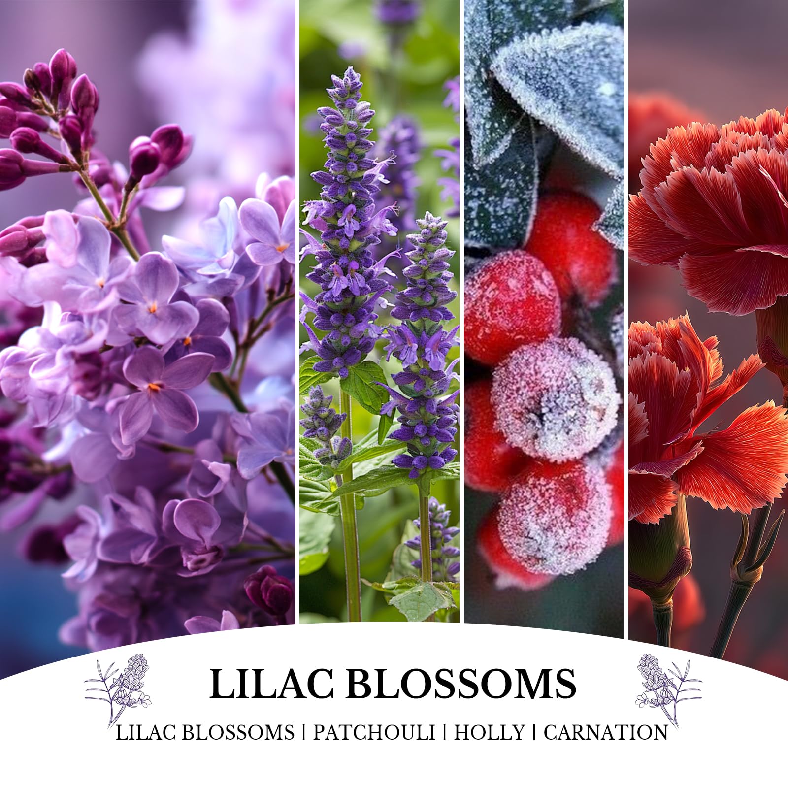 Velas de flor de lila, vela perfumada de flor de lila, regalo para el día de la madre, velas de soja para el hogar, 7 onzas, 50 horas de combustión, decoración del hogar