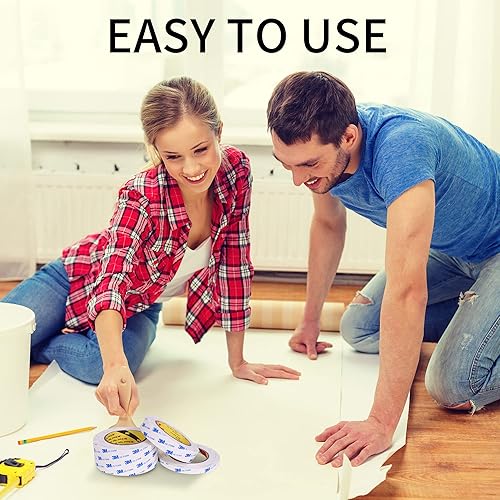 Miniatura 5 de Cinta de montaje de doble cara resistente de 0.39 pulgadas x 16.5 pies, cinta de espuma de polietileno extraíble, cinta adhesiva libre de daños para