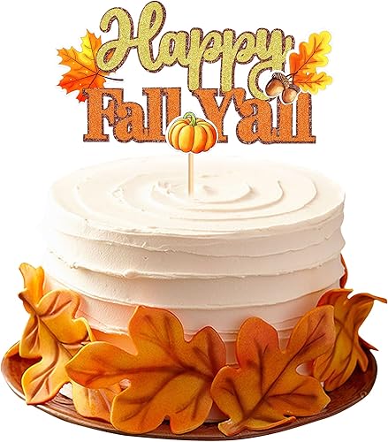 Miniatura 1 de Ercadio 1 paquete de decoración para tartas con purpurina para otoño, cosecha de otoño, decoración de pasteles de Acción de Gracias para fiesta de