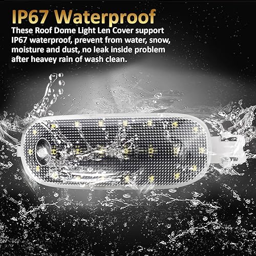 Miniatura 6 de D-Lumina Cubierta de luz interior de techo transparente con PCB LED blanco para Dodge Ram 1500 2500 3500 4500 5500, Dodge Dakota Durango y Jee-p