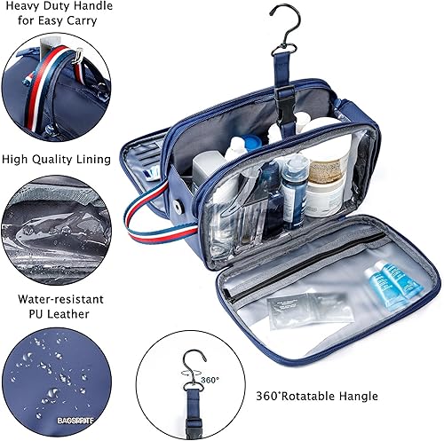 Miniatura 5 de BAGSPRITE Neceser para hombre bolsa de viaje para artículos de tocador bolsa de aseo para hombre organizador de kit de afeitado bolsa de baño grande