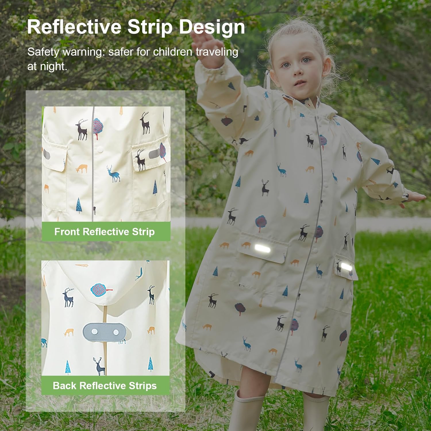 Toddler Kids Raincoat Boys Girls Rain Jacket Waterproof Rain Poncho Reusable Outwear Rainwear Rain Suit - Image 6