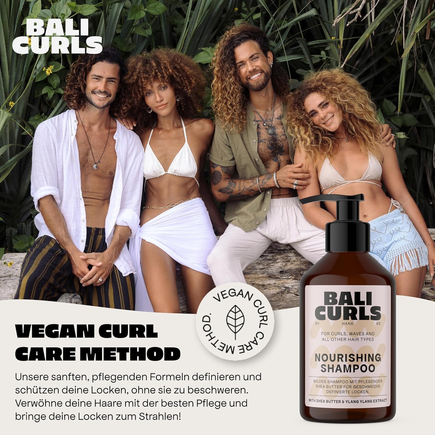 Bali Curls, kit completo per la cura dei ricci definiti, shampoo, balsamo, volume, cura e definizione
