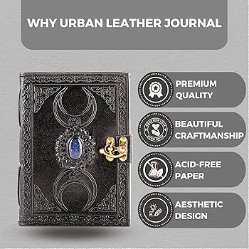 Amazon.com: Urban Leather 3 個凱爾特月亮青金石藍石日記,適合
