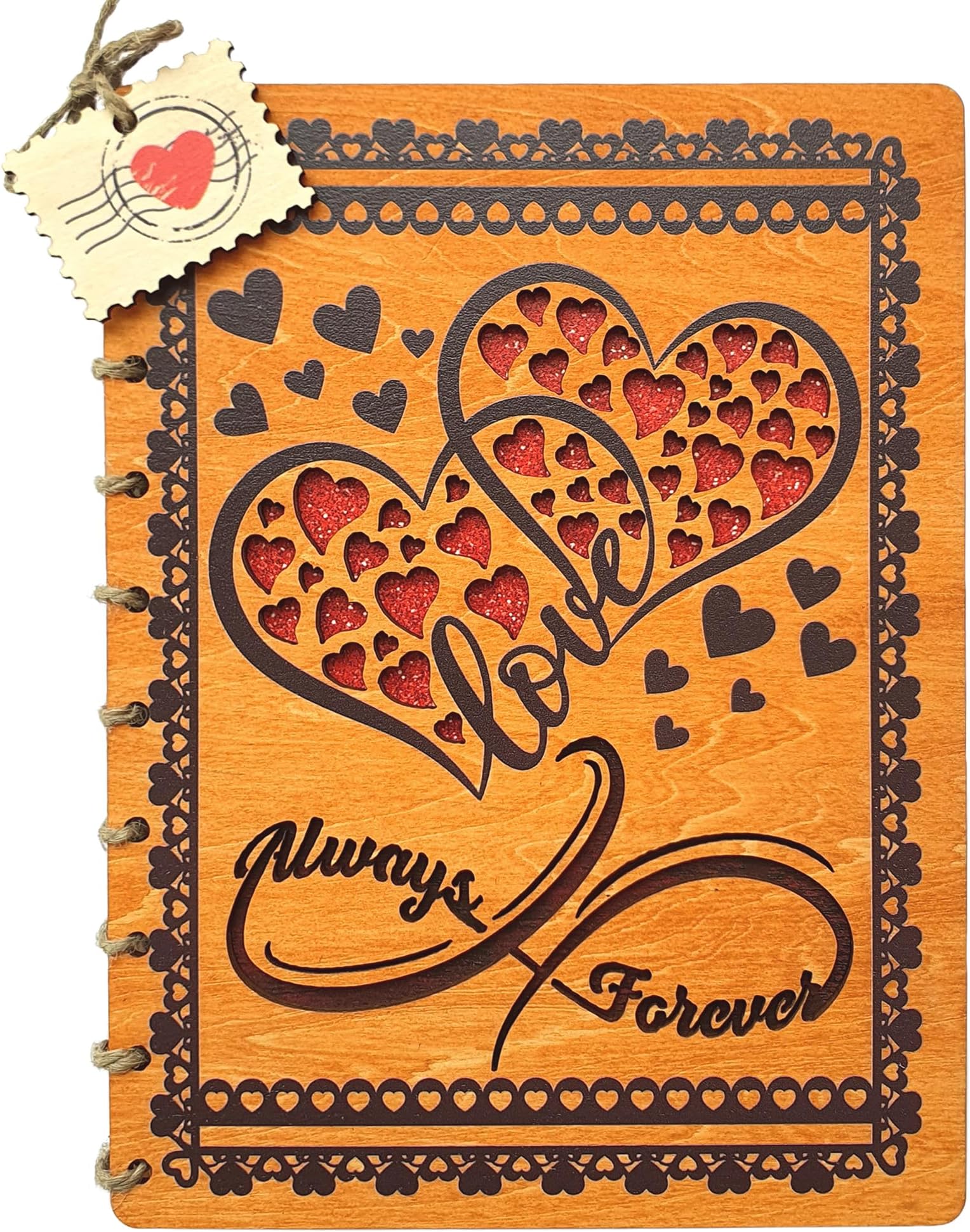 Love Infinity Wooden Anniversary Cards 6x8 in, Happy Anniversary Card