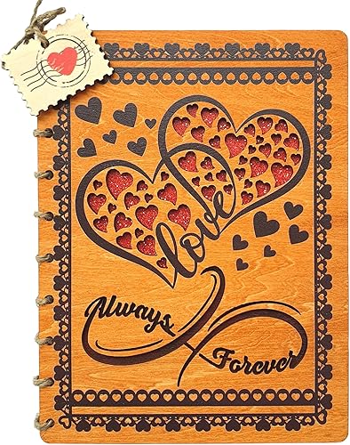 ONLANKET Love Infinity - Tarjetas de aniversario de madera de 6 x 8 pulgadas, tarjeta de cumpleaños de madera, tarjeta de feliz aniversario para él