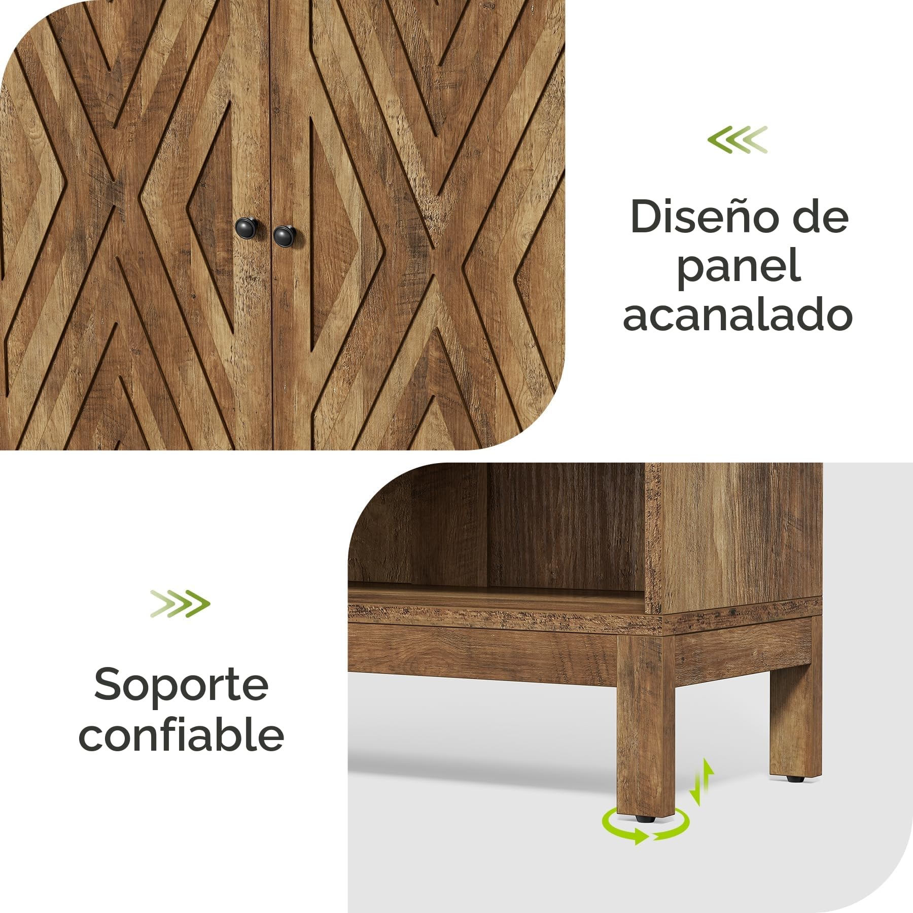 Tribesigns Zapatero de 2 Puertas, Zapatero Independiente de 5 Niveles con estantes Ajustables, Altura 110 cm, para Entrada, Pasillo y salón, Zapatero Que Ahorra Espacio, marrón
