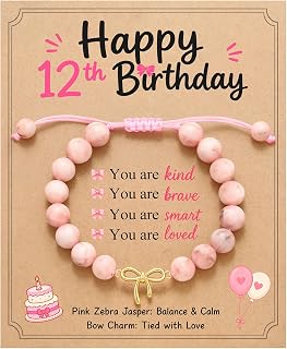 Eryuor Cute Bow Stone Bracelet, Birthday Gifts for 9-12 Year Old Girls