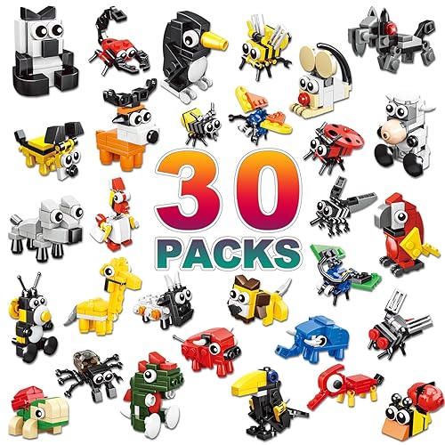 30 Pack Animal Building Blocks Set (758 PCS) - Party