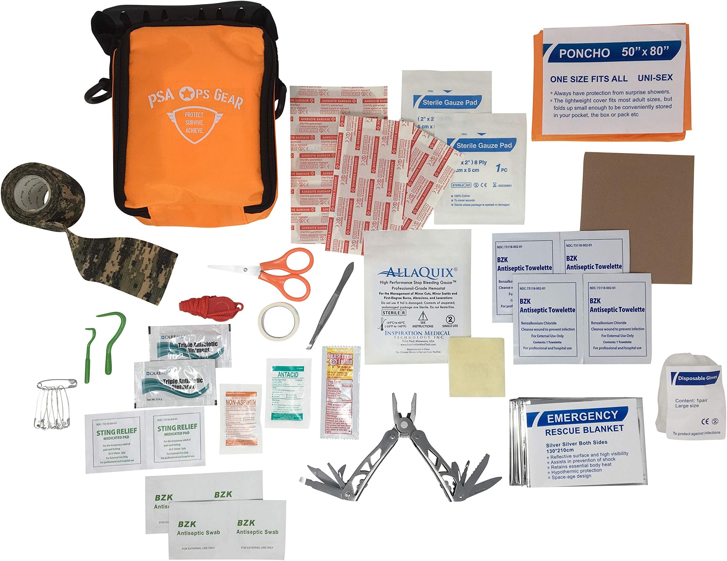 PSA Ops GearHiking and Outdoor Adventures First Aid Kit - Deluxe (Clip and Carry)