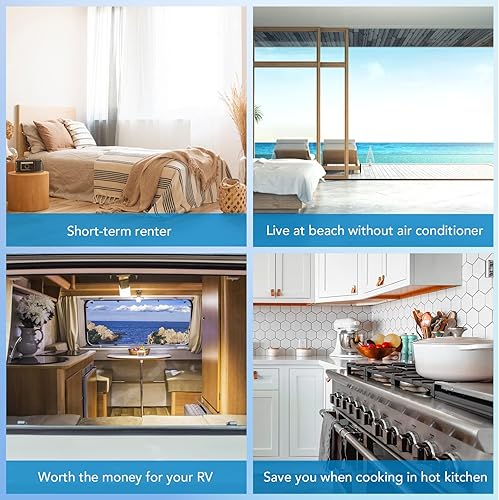 Miniatura 8 de Unidad de aire acondicionado portátil de 14000 BTU, aire acondicionado con control remoto, función de frío, ventilador y seco, modo de