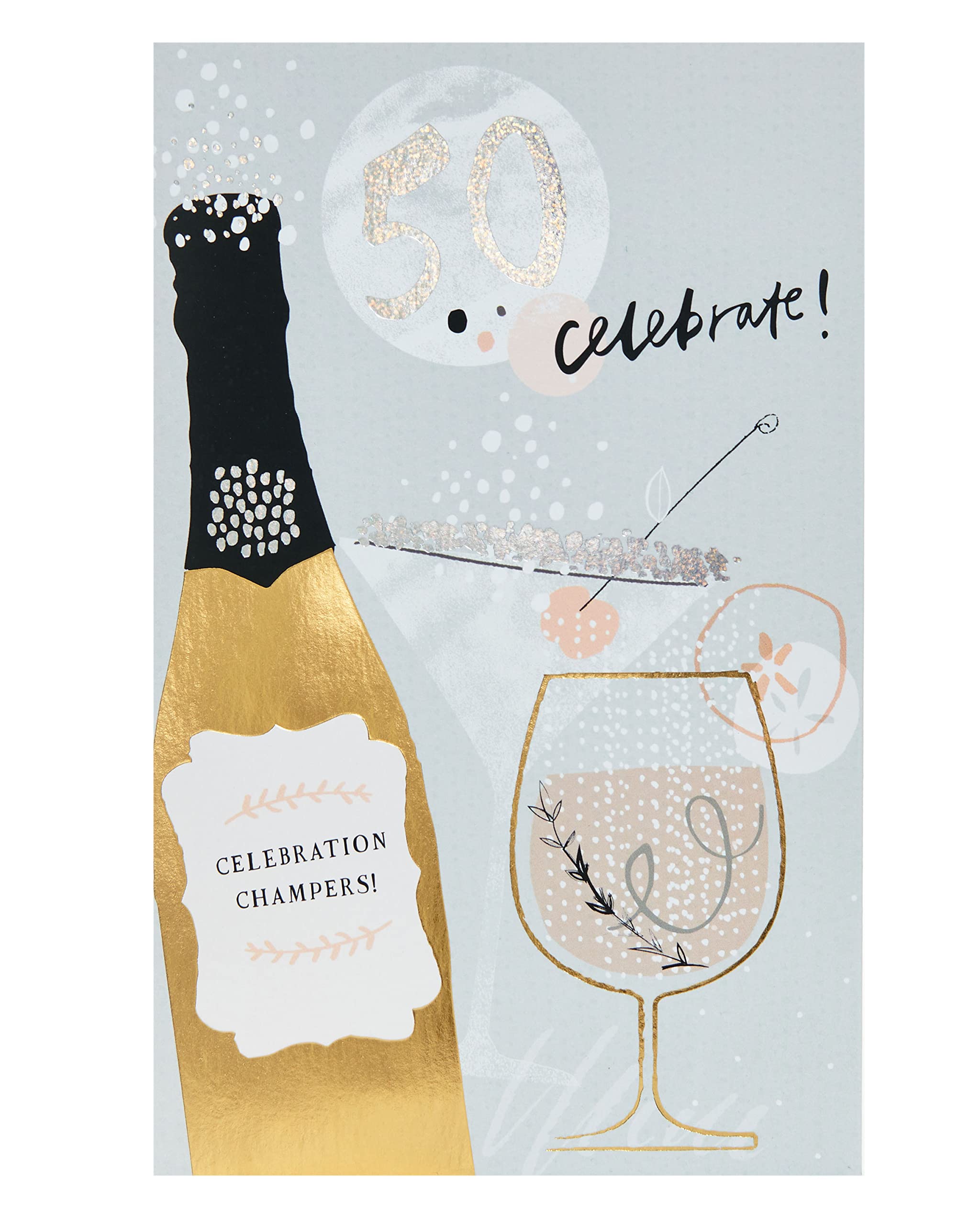 UK Greetings 50th Birthday Card for Her/Friend - Champagne Design
