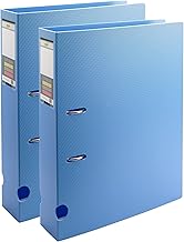 TRIO Clip Files - Lever Arch Box File with Rust-Free Rivets - Holds Up to 500 Sheets - Blue Pack of- 2
