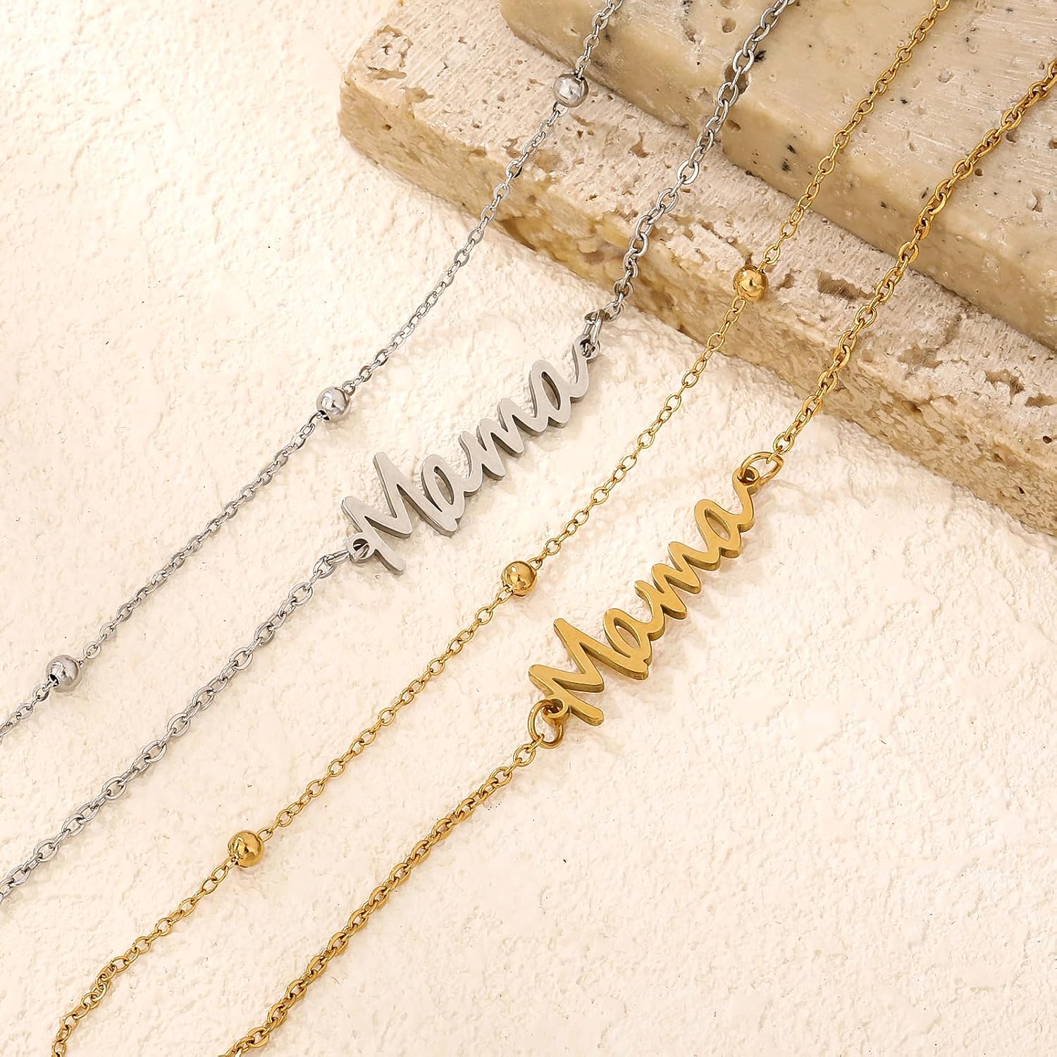 Mama Bracelets for Women 14K Gold Plated Dainty Mom bracelets Mother's Day for New Mom Women Mama Gifts - Image 7