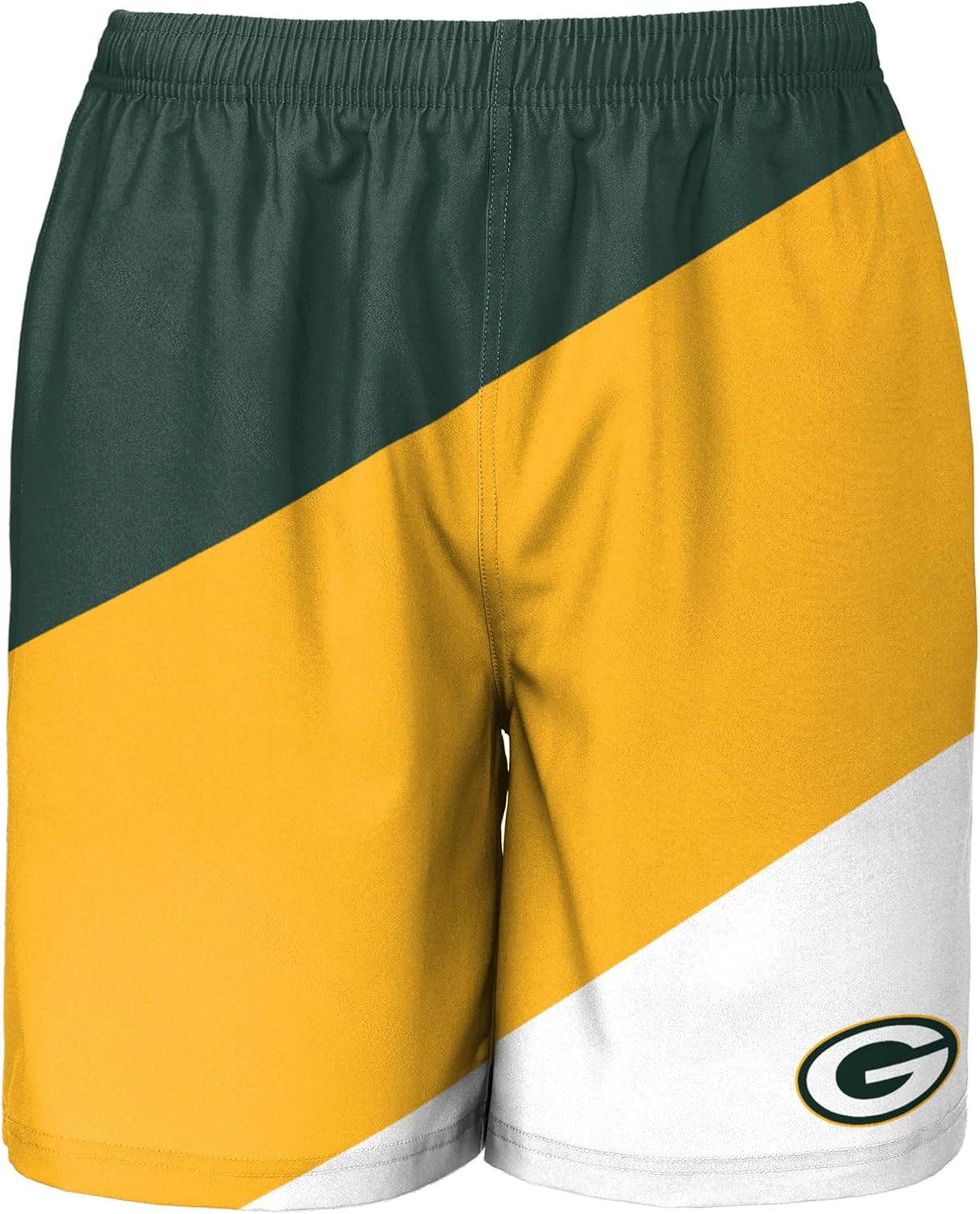 FOCO Green Bay Packers NFL Mens Colorblock Double Down Liner Training Shorts - XXL