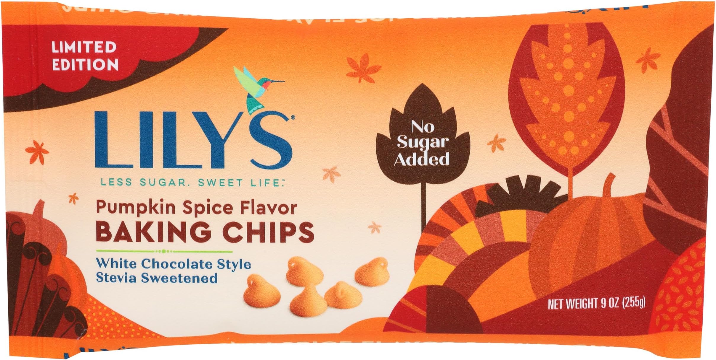 LILYS CHOCOLATE Pumpkin Spice White Chocolate Baking Chips, 9 OZ