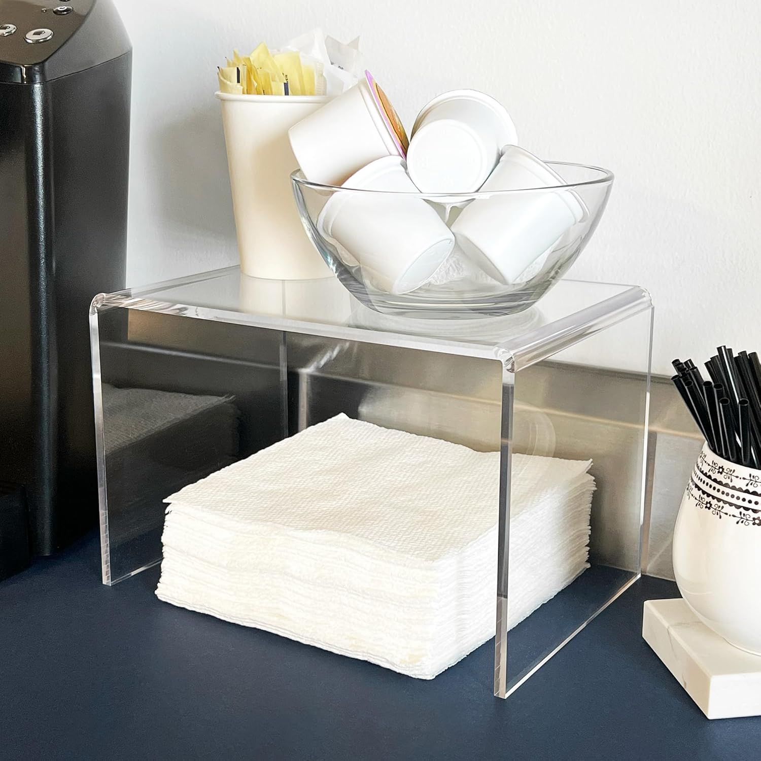 Plymor Clear Acrylic Rectangular Display Riser, 6" H x 9" W x 6" D (1/4" thick)