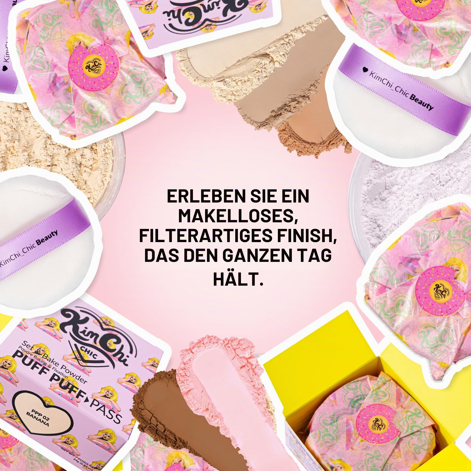 Kimchi Chic Beauty Puff Puff Pass-Set & Backpulver, mandelfarben