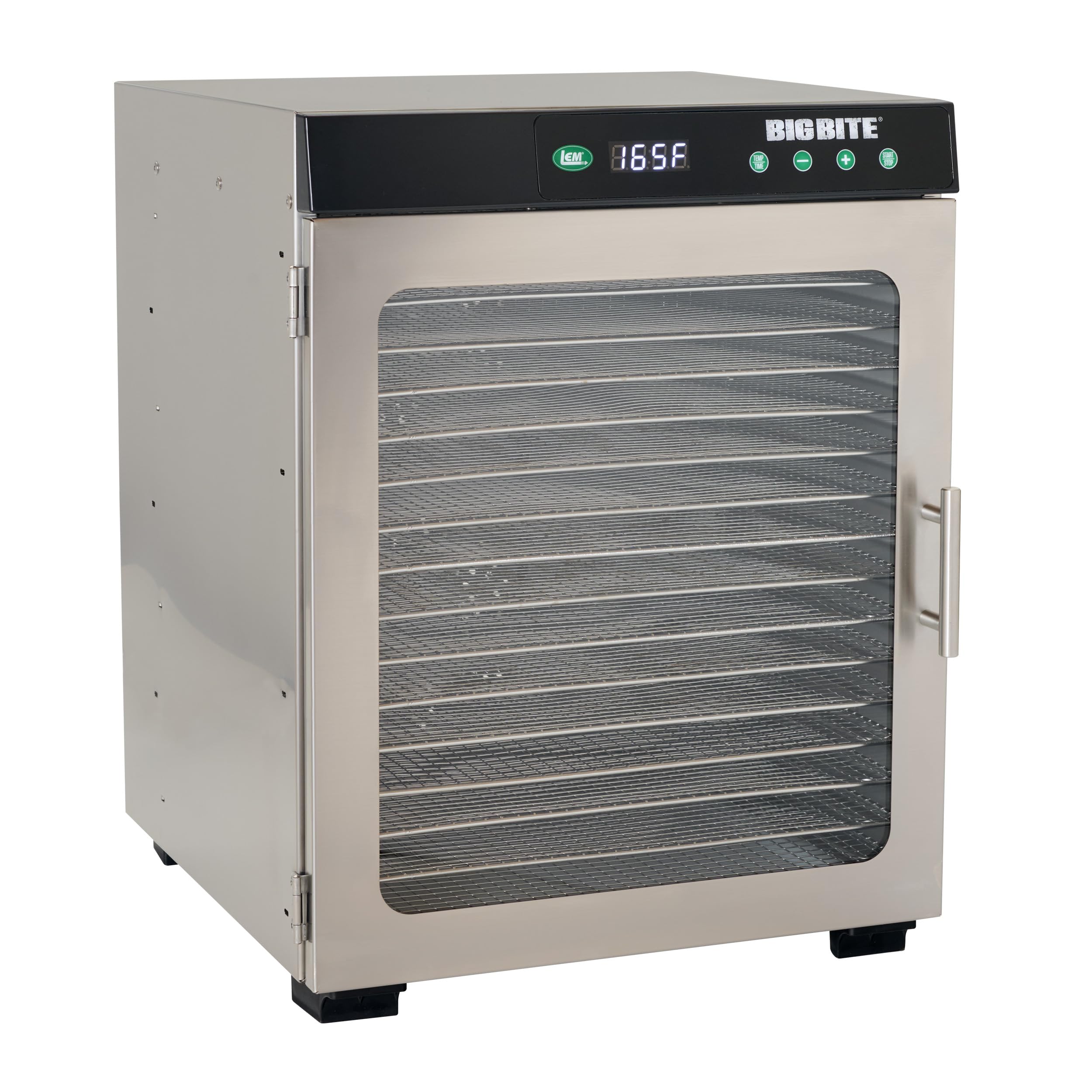 LEMProducts BigBite 16-Tray Stainless Steel Dehydrator, Food Dehydrator for Beef Jerky, Meat, Vegetables, and Fruits, Includes Dryer Machine and 16 Trays, Silver