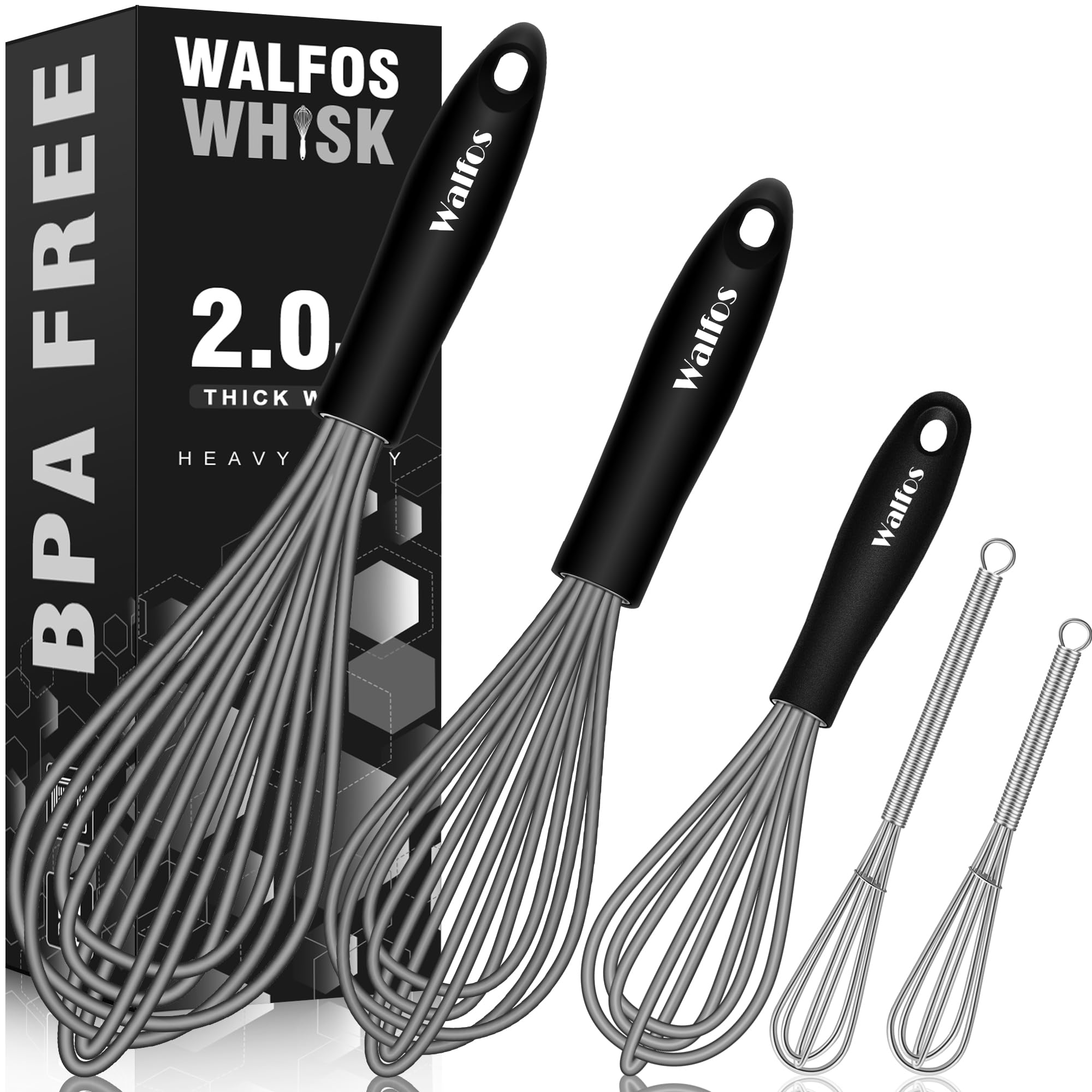 Walfos Silicone Whisk Set of 5