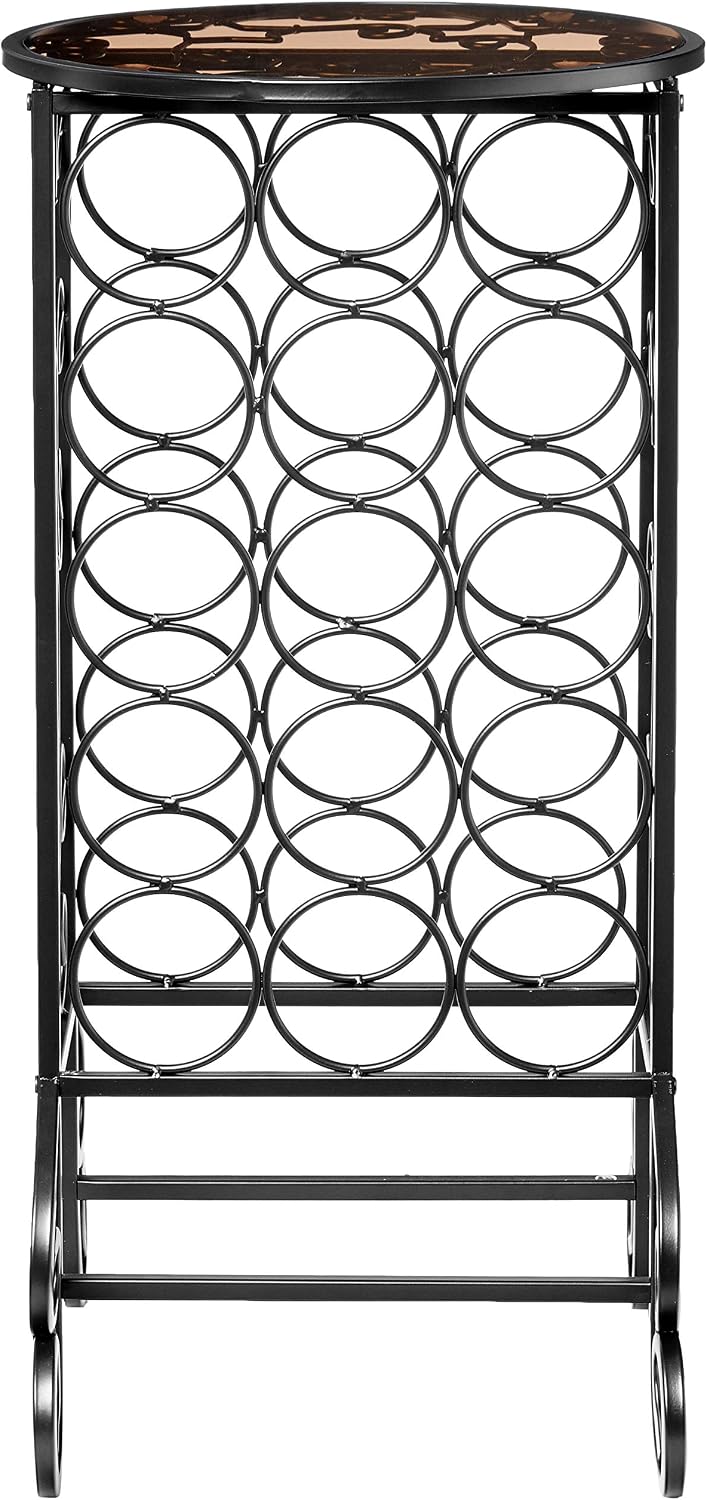 SEI Furniture Wine Bottle Storage Table, Black