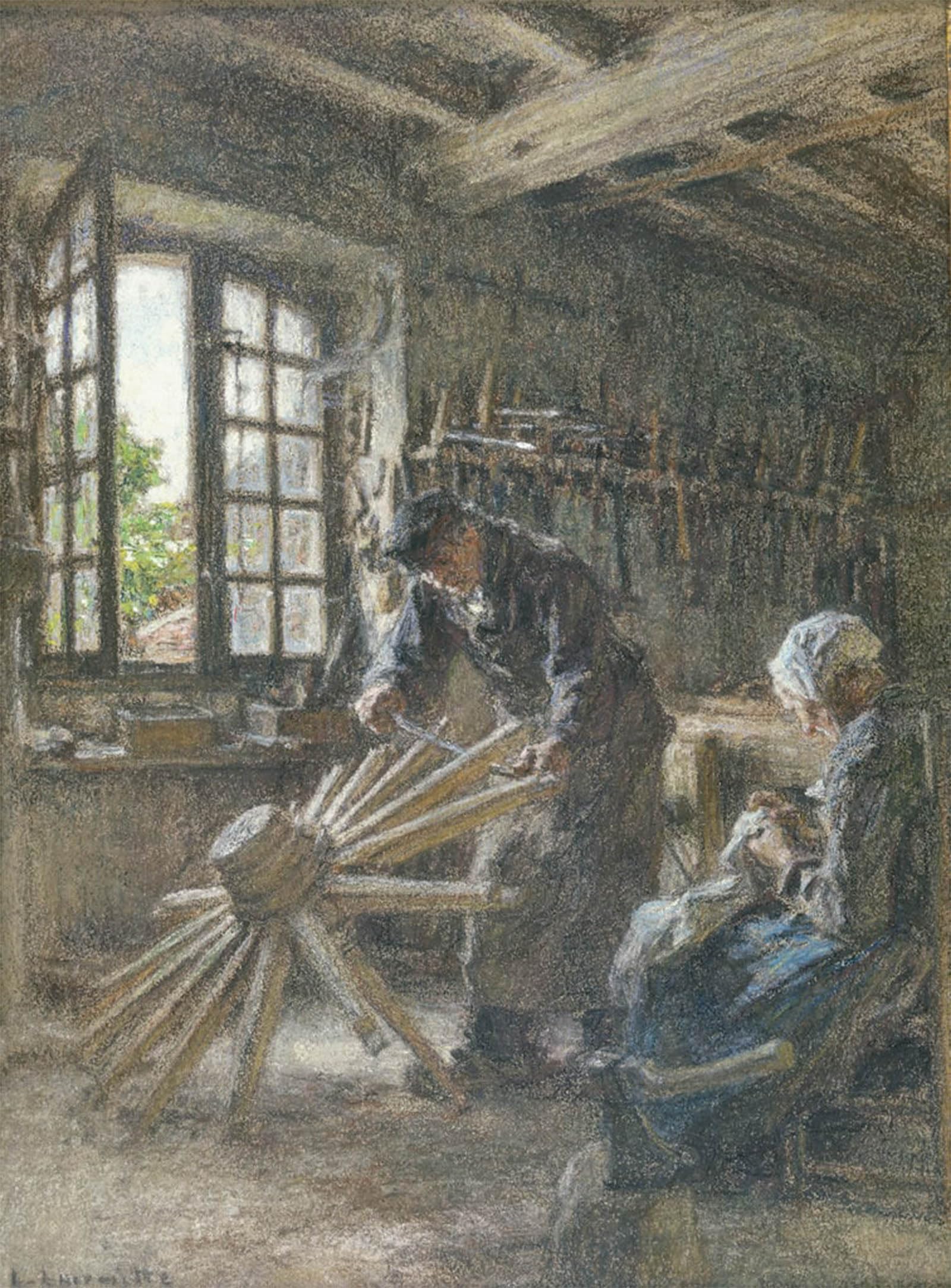 POSTERIIk Famous Modern Artwork Art Mural the Old Cartwright and His Wife by Leon Augustin Lhermitte Oil Paintings Pictures for Home Decor 60x90cm