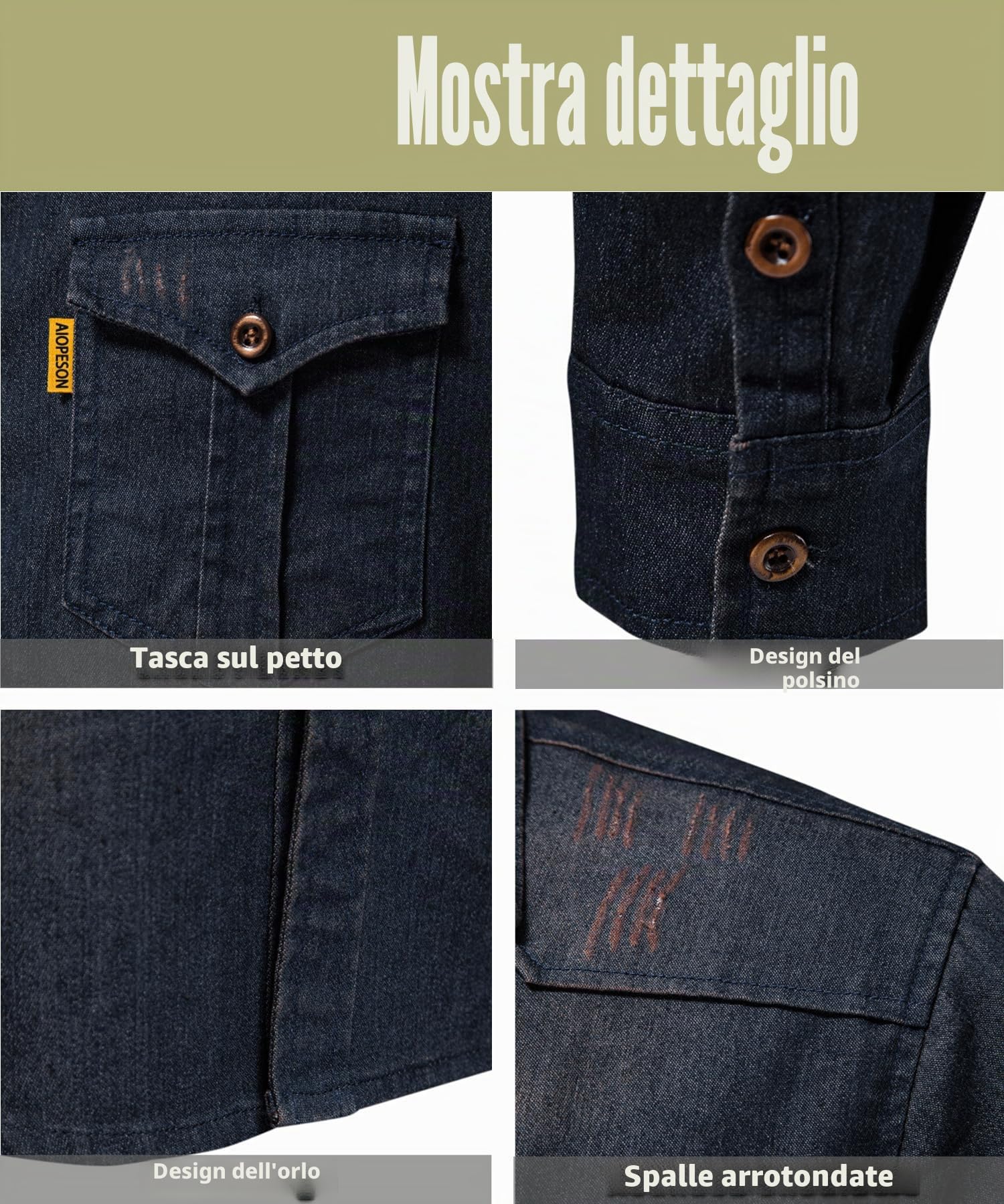 Uomo Camicia a Denim Camicie Regolare Classiche a Maniche Lunghe Casual Cotone Camicie Classiche da Cerimonia Business con Tasca