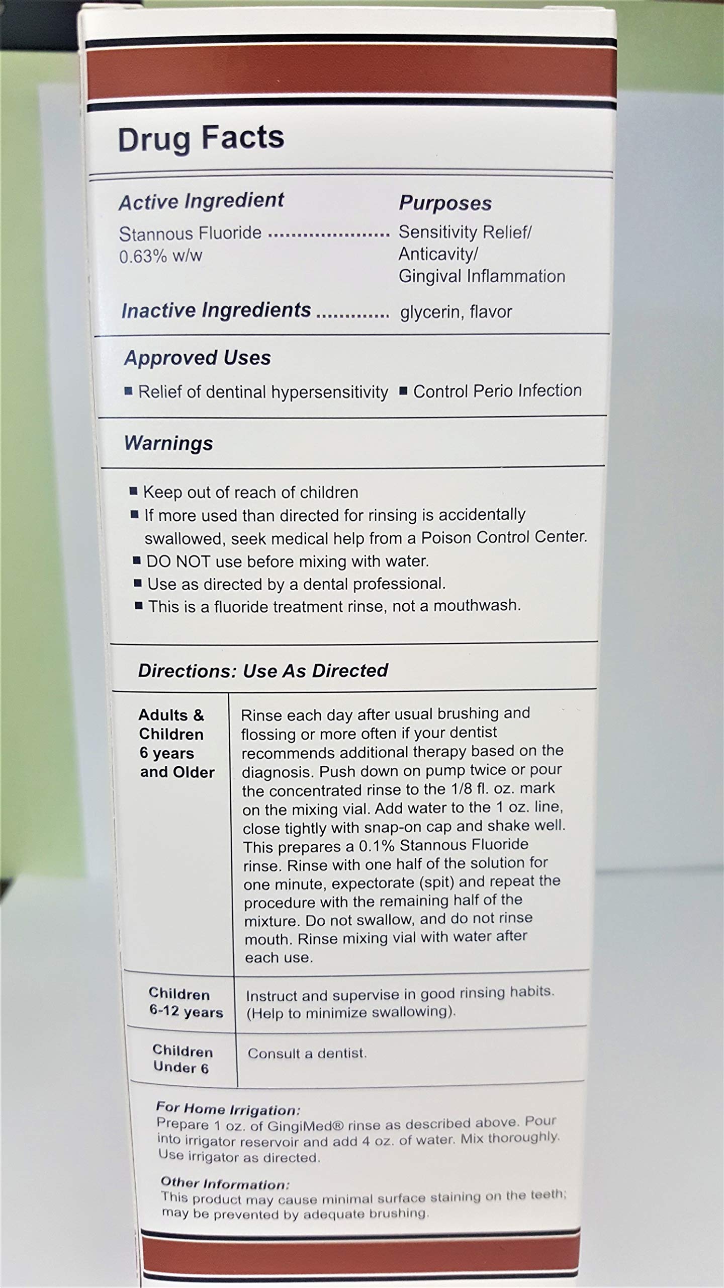 Buy Gingi Med Cinnamon Flavored .63 stannous Fluoride Dental Rinse, 10