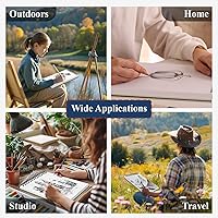 Vista 8 de Cuaderno de bocetos de 9 x 12 pulgadas, cuaderno de bocetos de tapa dura, bloc de bocetos con espiral superior, bloc de papel de dibujo de 100 hojas