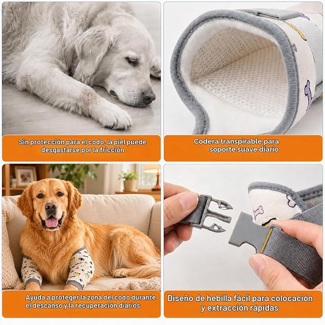 Foto 5 de 7 de deegbbyi 2 Piezas Protector de Codo para Perros contra Callosias