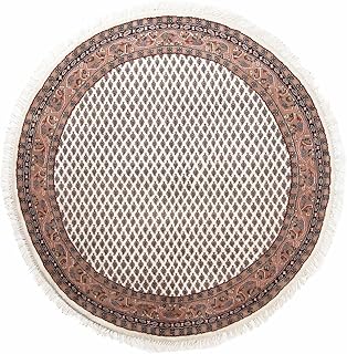 Indo Sarough Mir 100x100 Handgeknüpft Orientteppich Rund Teppich Wolle Indien