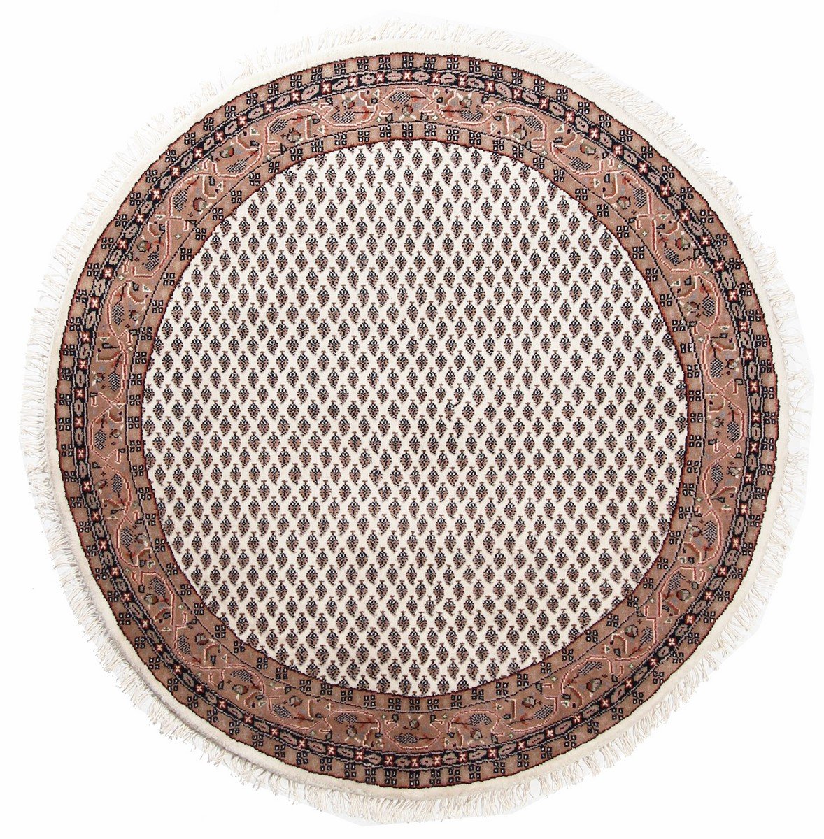 Tapis d'Orient en laine Indo Sarough Mir noué main isolant thermique