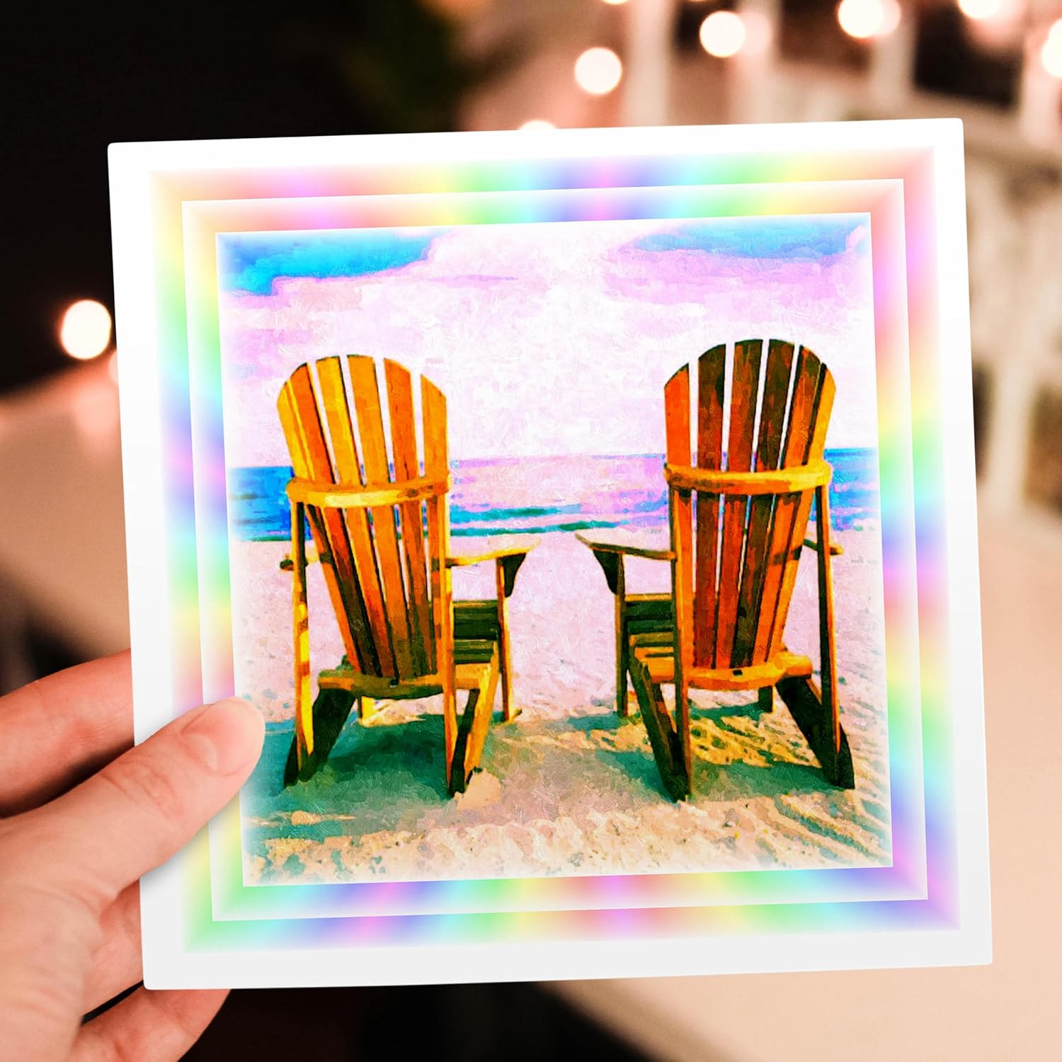 3dRose Adirondack Chairs - Greeting Cards, 6 x 6 inches, set of 12 (gc_24099_2)