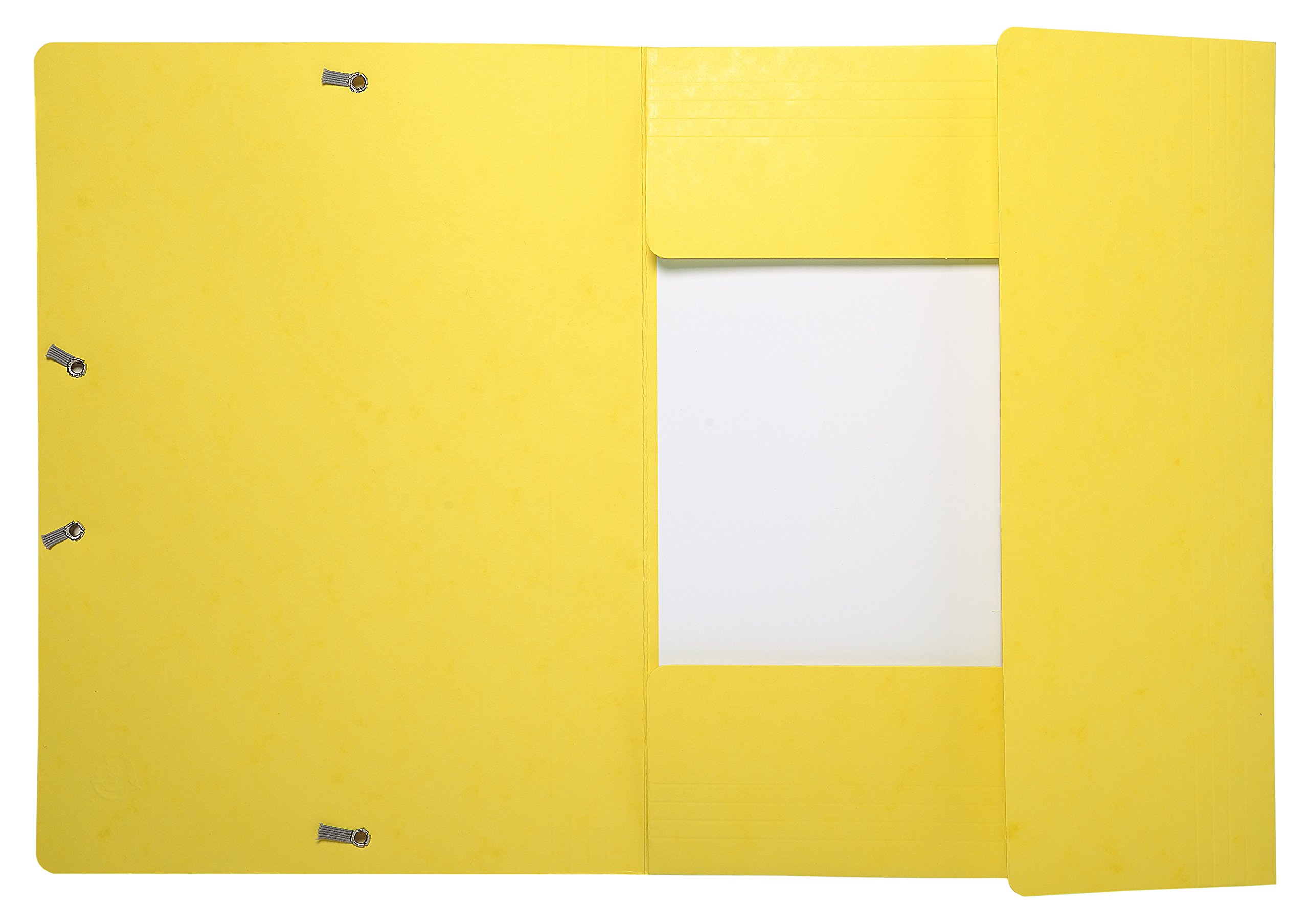 Exacompta - Réf. 17106H - Carton de 25 chemises à élastiques - pochettes 3 rabats Maxi capacity - en carte lustrée - dimensions 24 x 32 cm pour documents au format A4 - couleur jaune