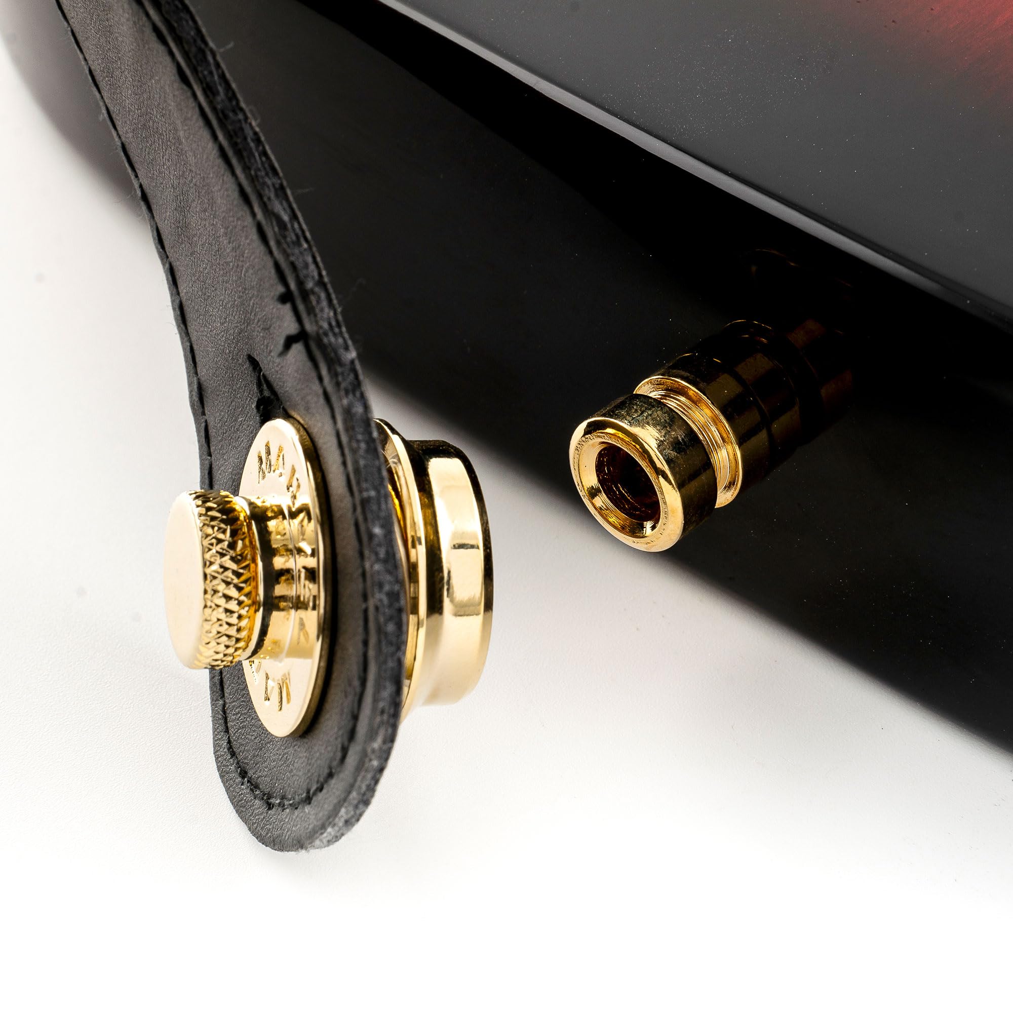 Musiclily Pro Heavy Duty Bloqueo de Correas Strap Locks para Guitarra Eléctrica Fender Strat/Tele o Bajo, Dorado (Set de 2)