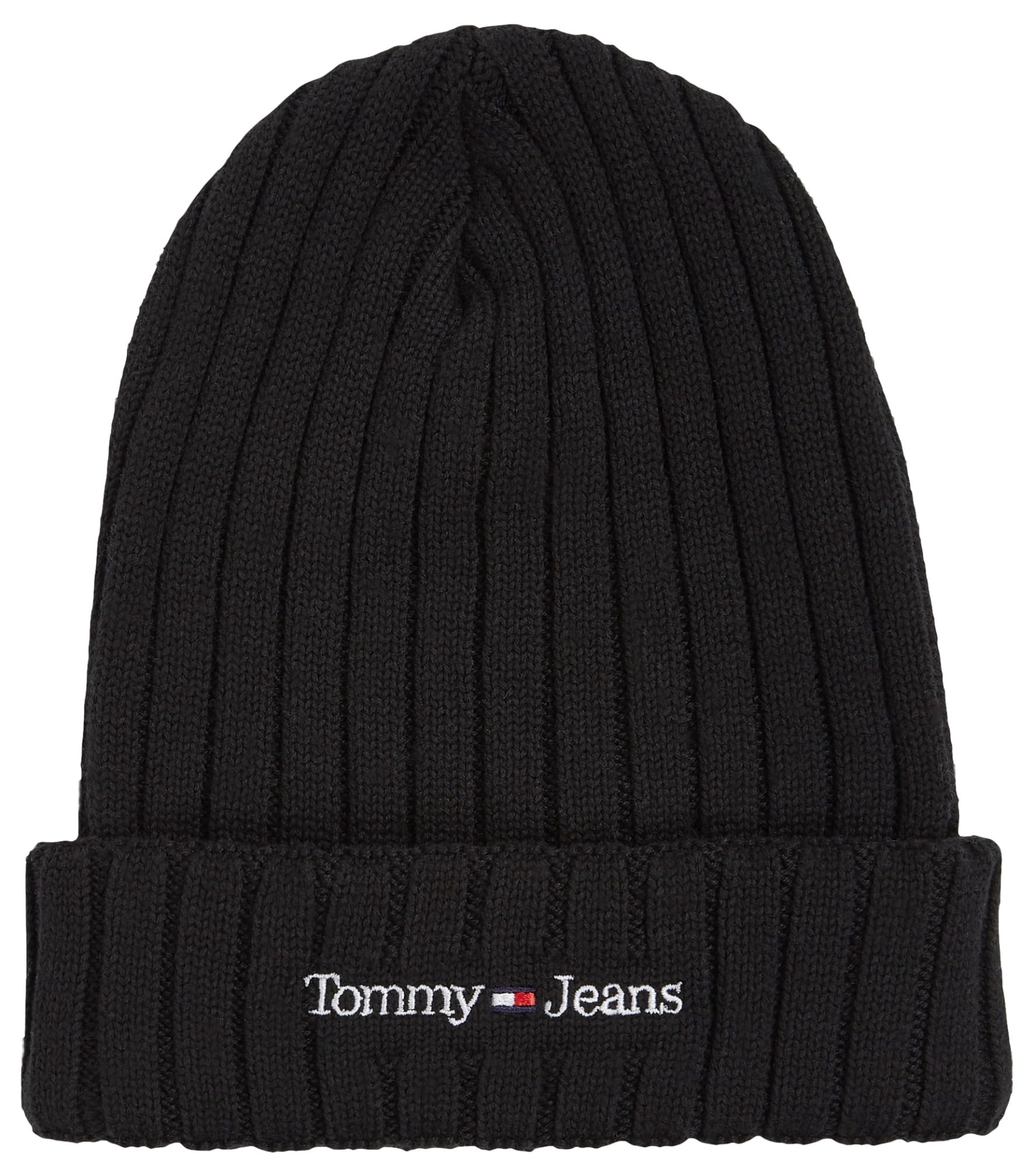 Tommy Jeans Cappello Berretto Uomo Risvolto a Coste Misto Cotone con Logo Ricamato Articolo AM0AM11678