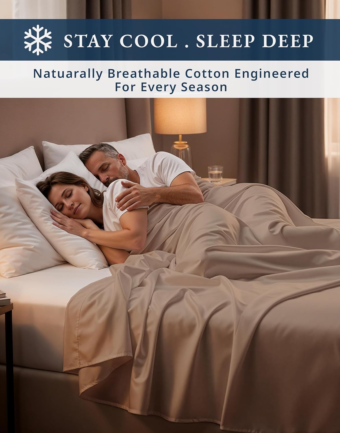 100% Egyptian Cotton Sheet Set Queen Size – Silky Sateen Weave Queen Sheet Set for Winter Sleep Comfort, 15" Snug Fit Deep Pocket, Breathable & Durable, Hotel-Quality Soft Luxury You Can Feel - Taupe - Image 7