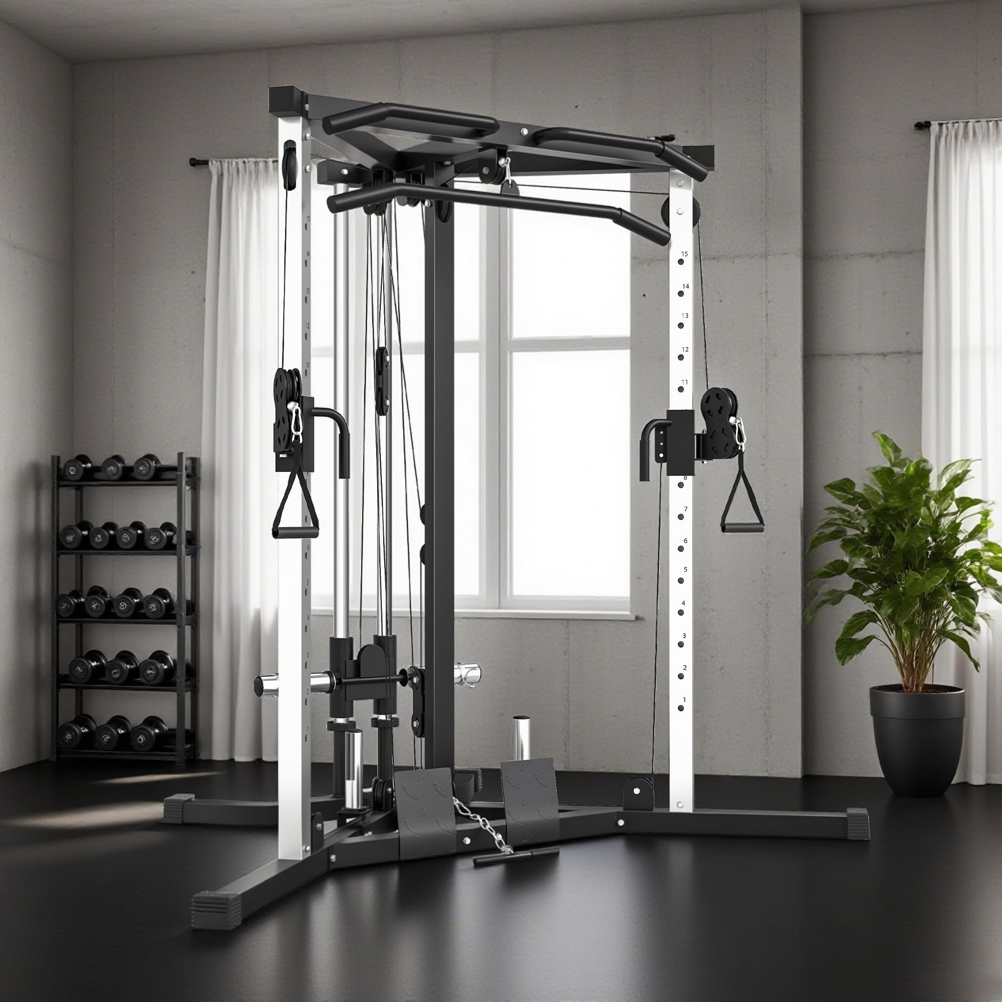 SPORTNOW Multiestación Musculación Máquina de Musculación Entrenamiento para Fitness Gimnasio en Casa,Ejercitar Parte Superior Cuerpo
