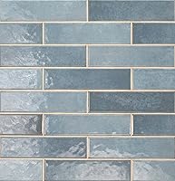 MSI Renzo Denim 3x12 Glossy Ceramic Subway Tile - Dark Blue for Kitchen Backsplash, Bathroom Shower, Accent Walls