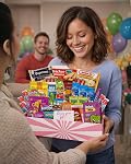 Snack Gift Basket, 45-Piece Variety Pack for Kids & Adults, Chips, Candy, Cookies, Noodles, Pickles, Peanuts, Popcorn, Rice Krispies & More, Snack Gift Box | Lecsa Specialty Snacks