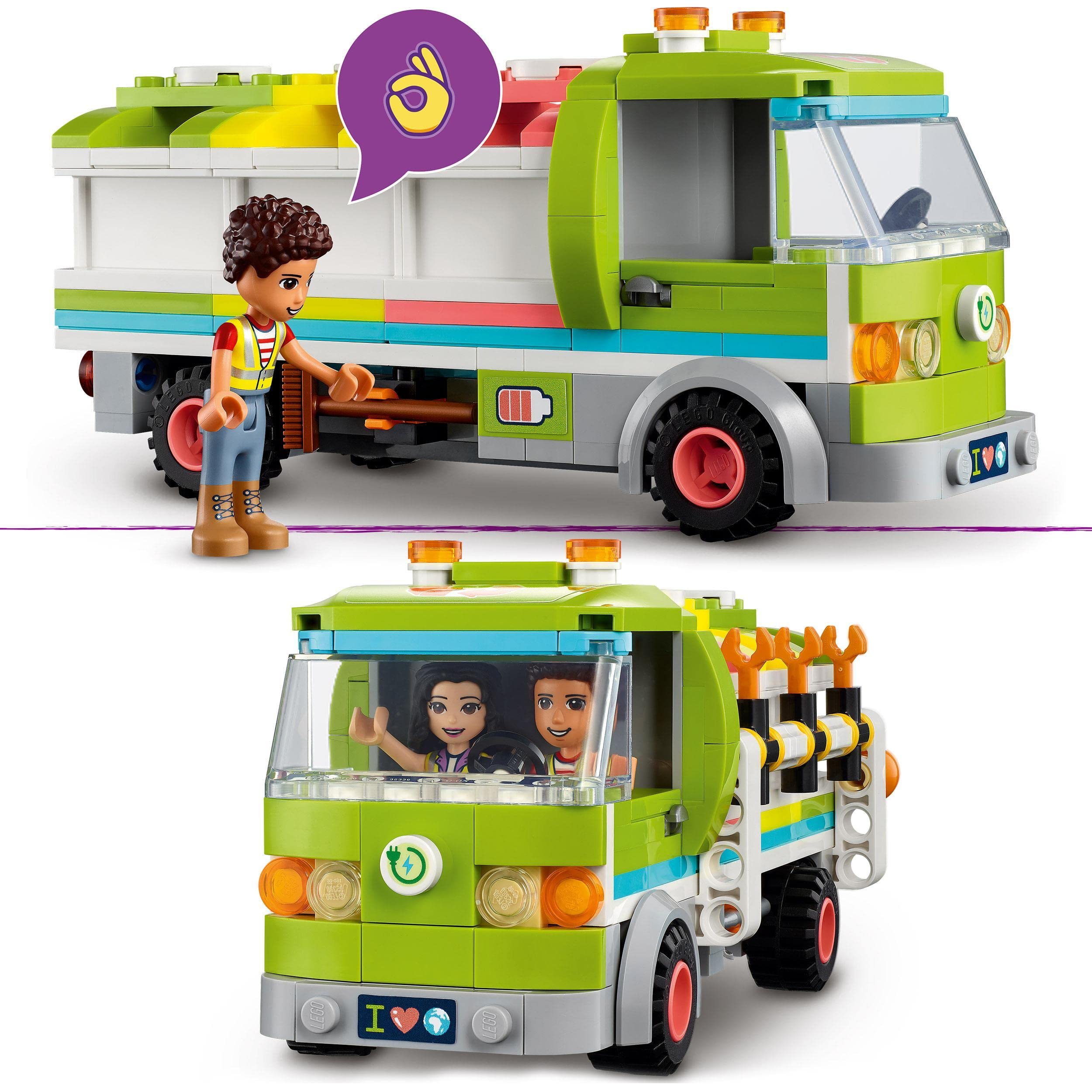 LEGO 41712 Friends Camión de Reciclaje, Juguete de Aprendizaje, Set con Mini Muñeca Emma, Regalo Educativo para Niñas y Niños de 6 Años en Adelante