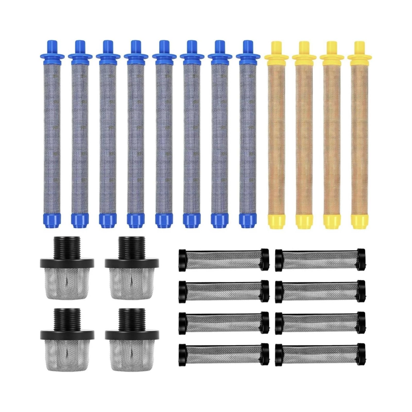 Baoblaze Repuestos para Pintura Filtros Mallas Coladores Vasos Enroscados Kit para Pistola Airless con y Montaje Rápido Adecuado para Mantenimiento Obra Decoración Bricolaje