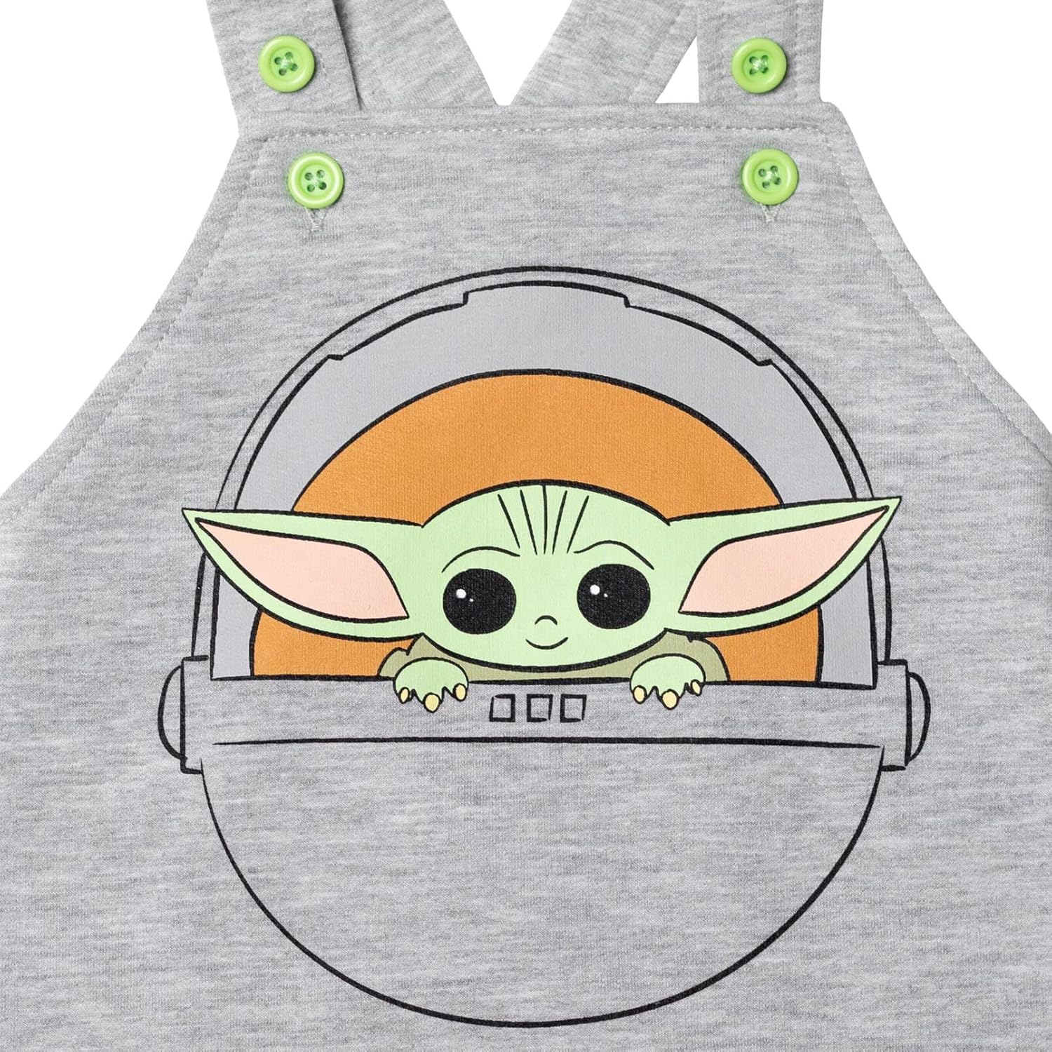 STAR WARS Chewbacca R2-D2 Yoda Baby French Terry Short Overalls T-Shirt and Hat 3 Piece Outfit Set Newborn to Infant - Image 8