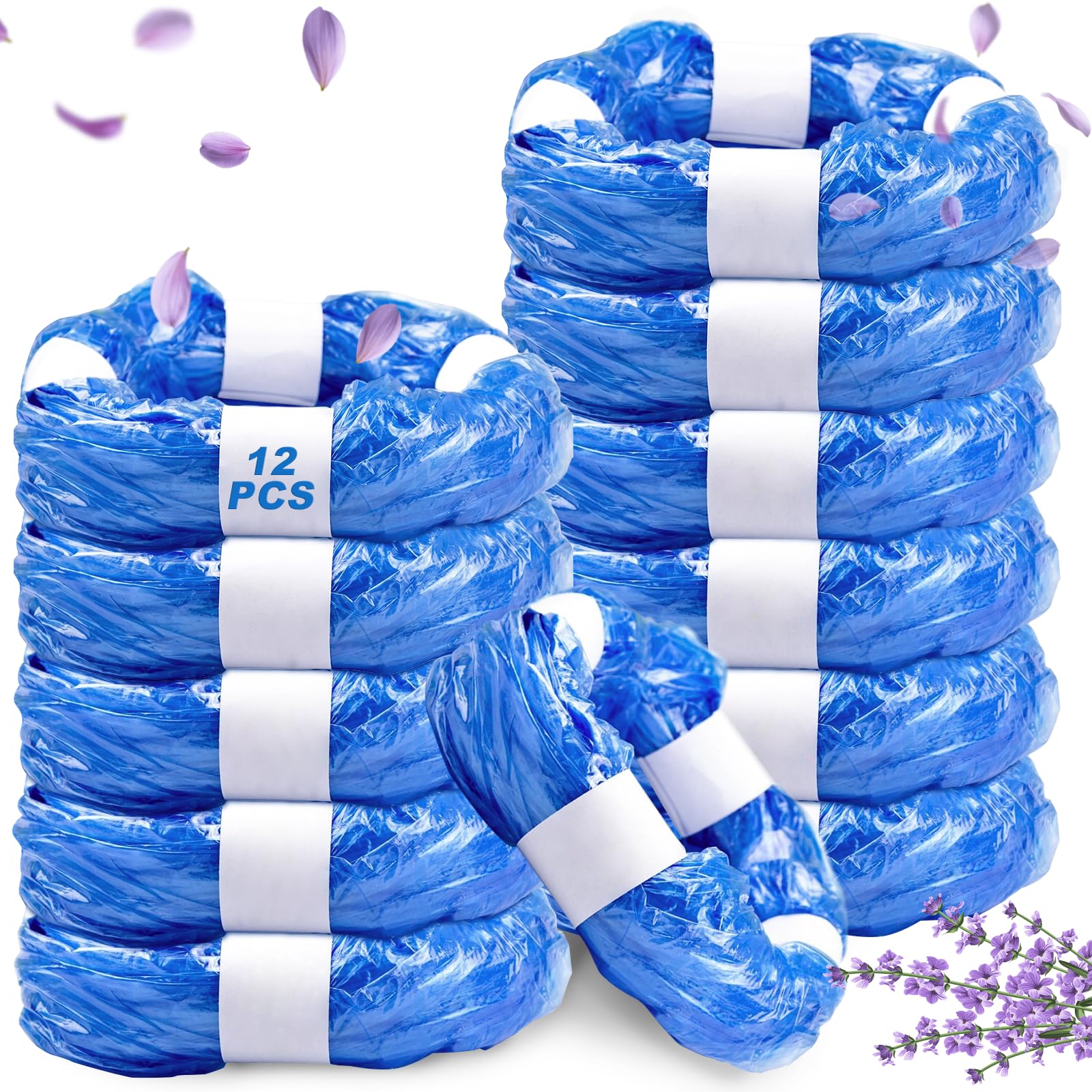 12 Recambios Contenedor de Pañales, 4,5M Recambios Papelera Pañales,Bolsa de Relleno para Papelera Pañales Bebe Compatible con Tommee Tippee,Angelcare, Foppapedretti,LitterLocker,etc.(Azul)